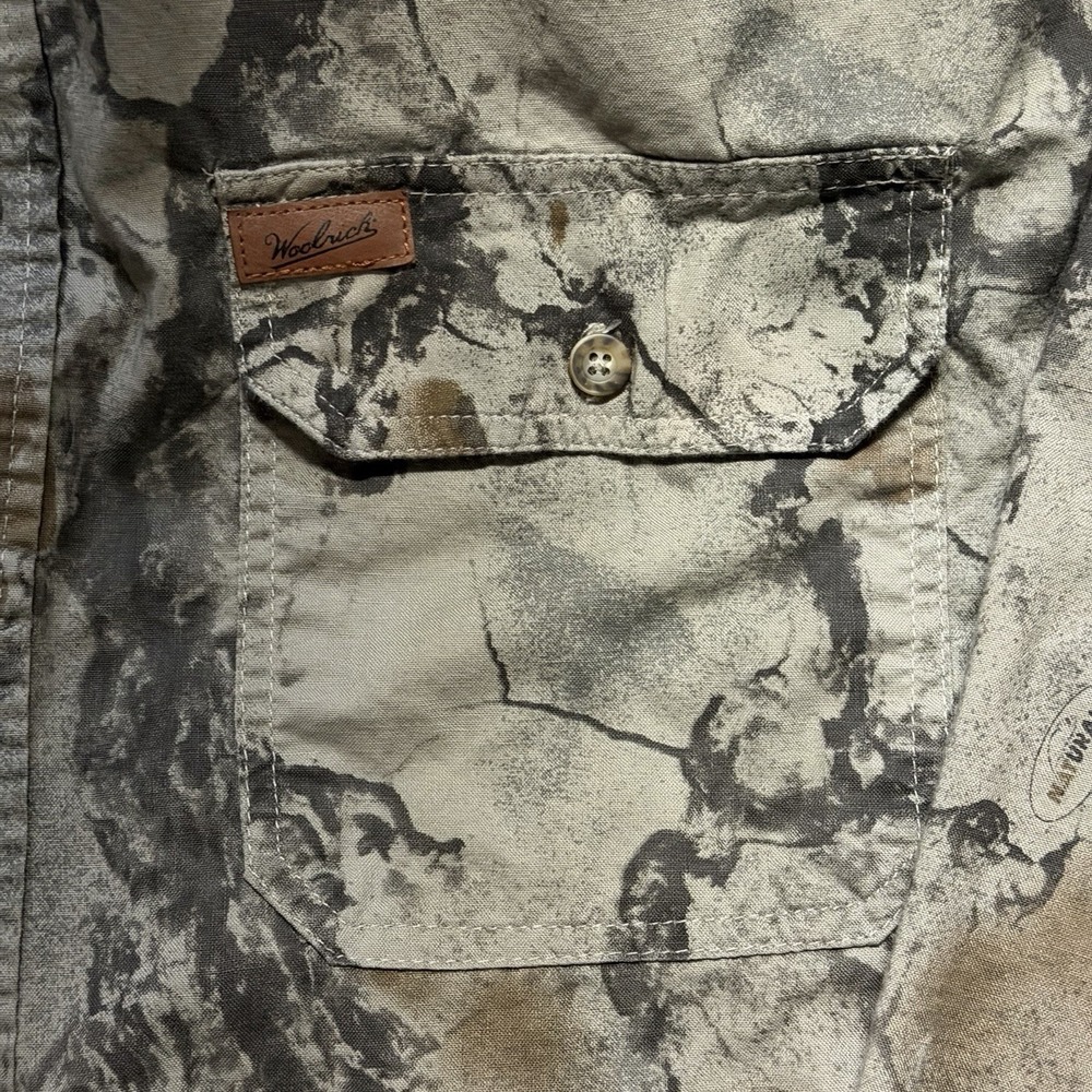 Woolrich Outdoor Guide Long Sleeve Shirt Men's Large Natural Gear Camo Vented - Picture 3 of 12